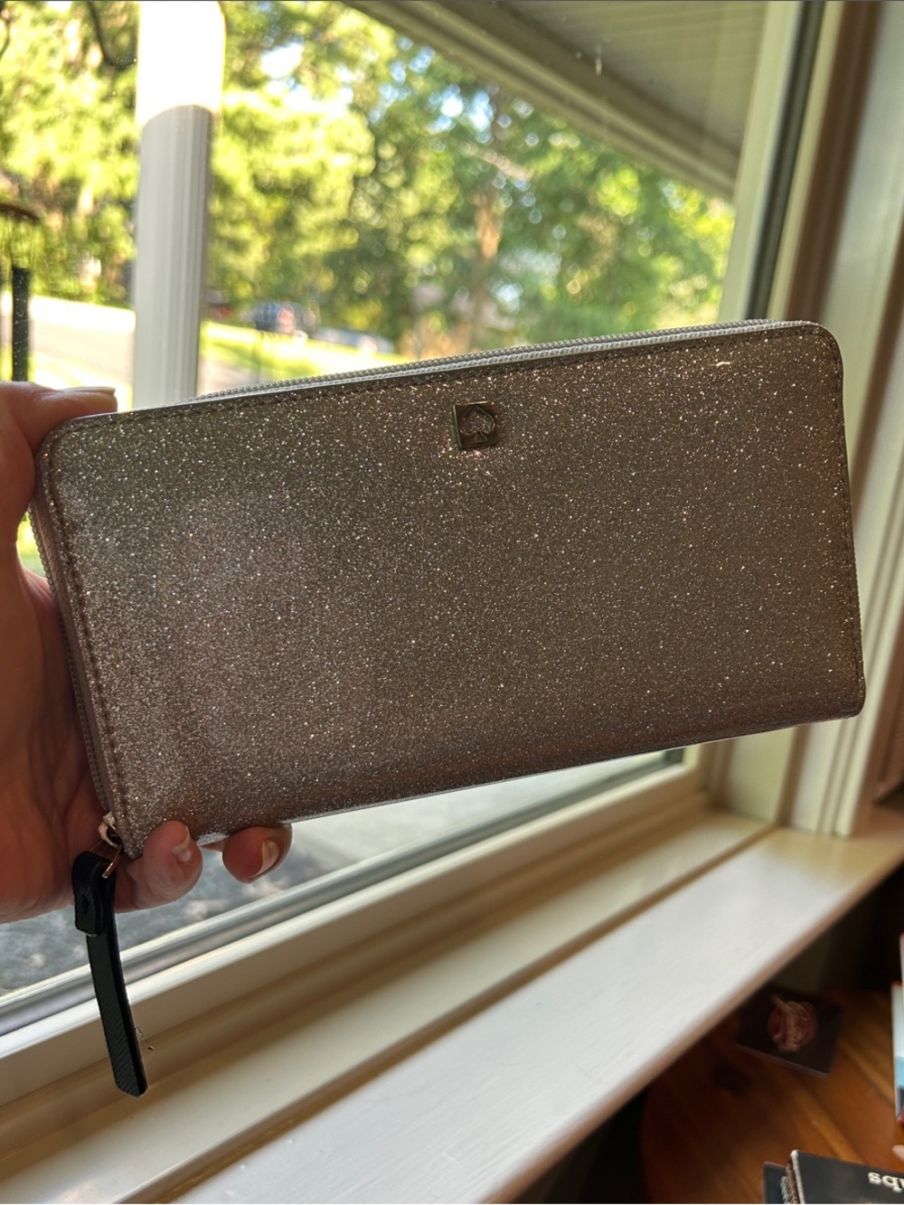 Kate Spade Mavis Street Sparkle Long Wallet in Silver